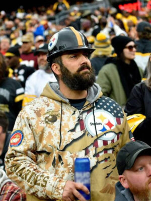 Pittsburgh Steelers Marine Camo Brown Zipper Hoodie