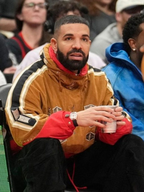 Raptors VS. Thunder Drake Brown Hooded Jacket
