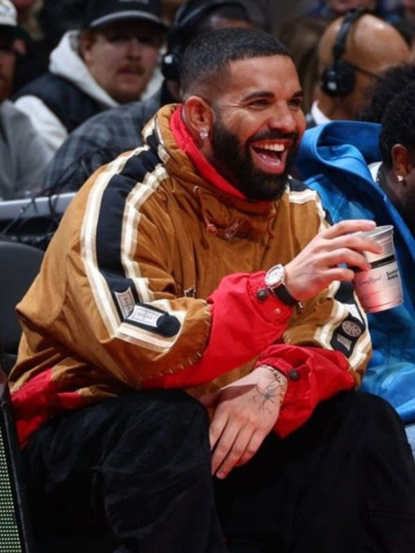 Raptors VS. Thunder Drake Brown Hooded Jacket