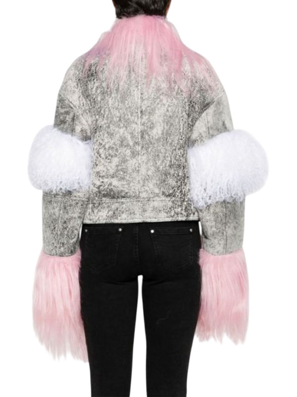 eal Housewives S05 Lisa Barlow Pink Fur Quality Jacket