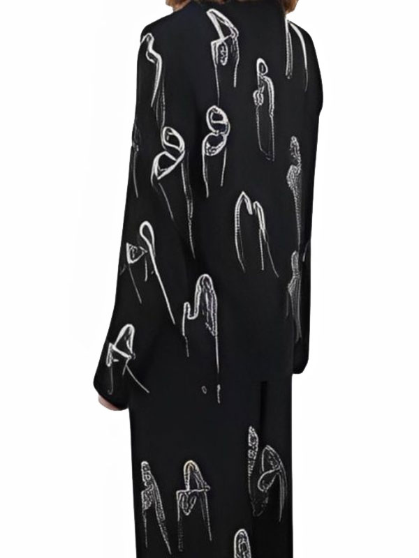 Reba McEntire Embellished Double Breasted Black Blazer