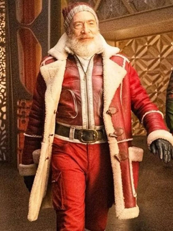 Red One 2024 J.K. Simmons Santa Claus Red Shearling CoatIC-003180