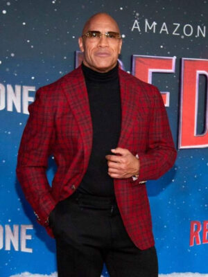 Red One NYC Premiere Rock Red Plaid Suiting Blazer