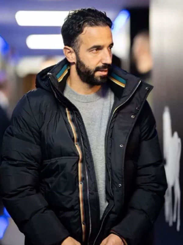 Ruben Amorim Black Puffer Hooded Jacket