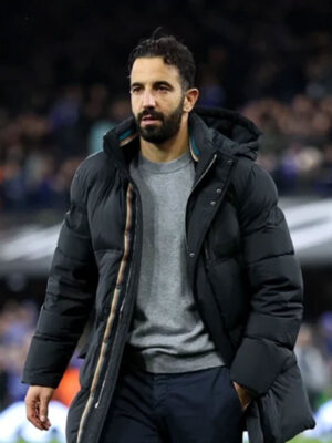 Ruben Amorim Black Puffer Hooded Jacket