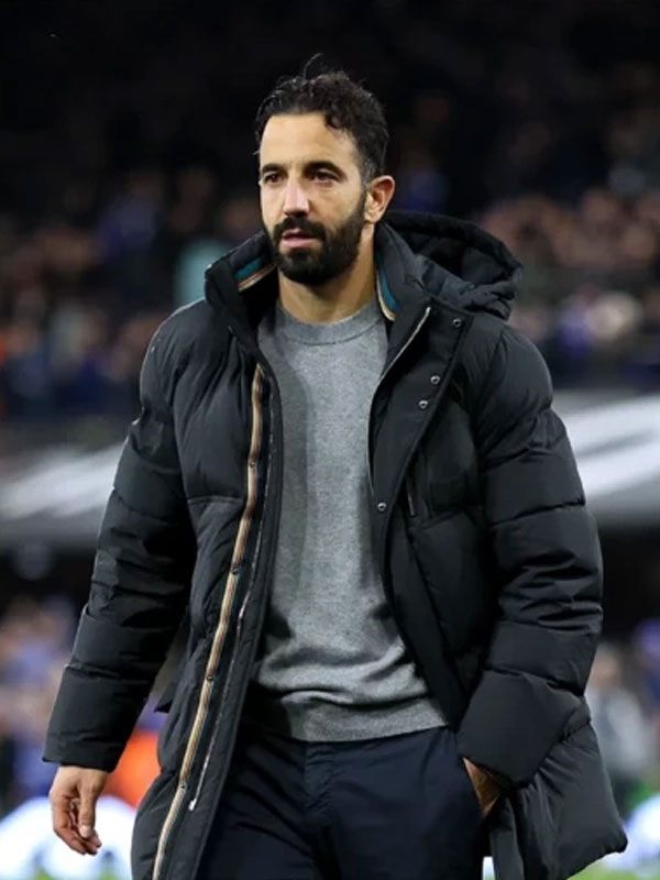 Ruben Amorim Black Puffer Hooded Jacket