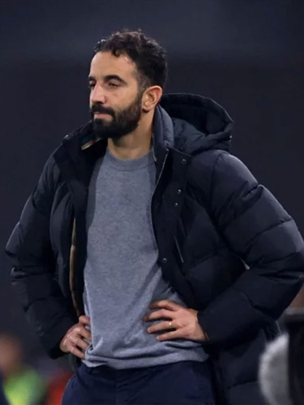 Ruben Amorim Black Puffer Hooded Jacket
