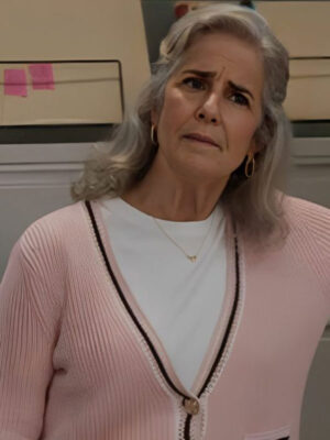 SAccused S02 Debra Winger Pink Knitted Cardigan