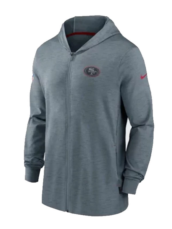 San Francisco 49ers Grey Sideline Fleece Hoodie