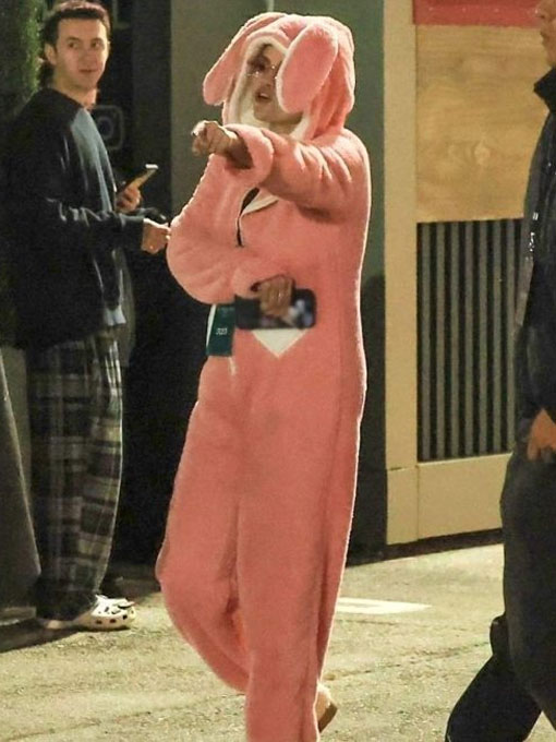 Selena Gomez Pink Zipper Bunny Onesie
