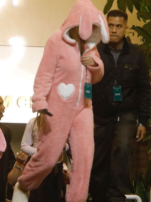 Selena Gomez Pink Zipper Bunny Onesie