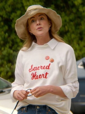 Shrinking S02 Christa Miller Sacred Heart White Sweatshirt