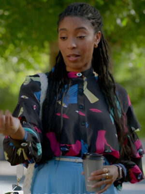 Shrinking S02 Jessica Williams Colorful Hands Black Printed Shirt