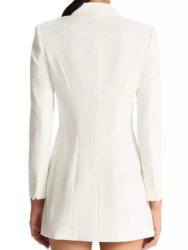 Sistas S08 Sabrina Hollins Pleated White Suiting Blazer
