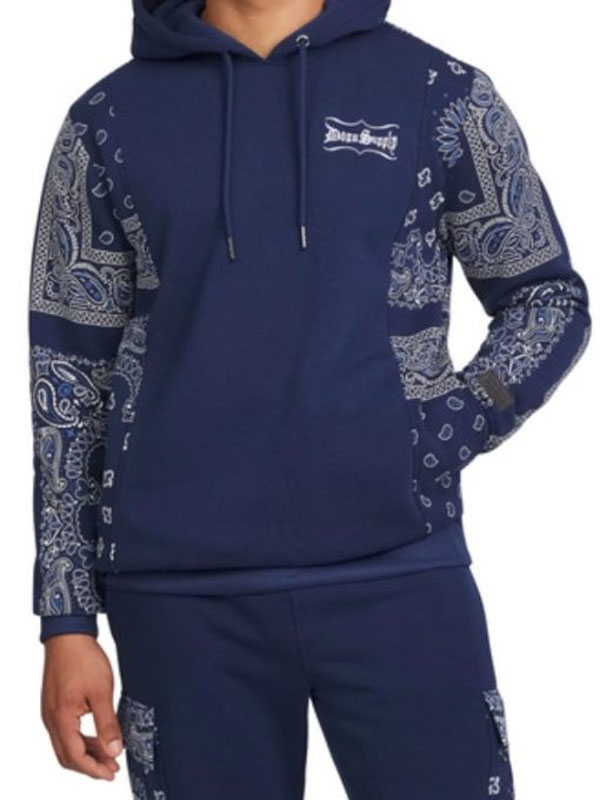 Snoop Dogg The Voice Paisley Print Blue Pullover Hoodie