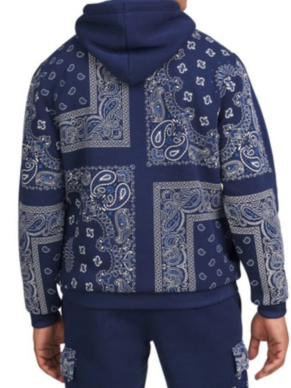 Snoop Dogg The Voice Paisley Print Blue Pullover Hoodie
