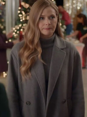 Sugarplummed 2024 Maggie Lawson Grey Wool Coat