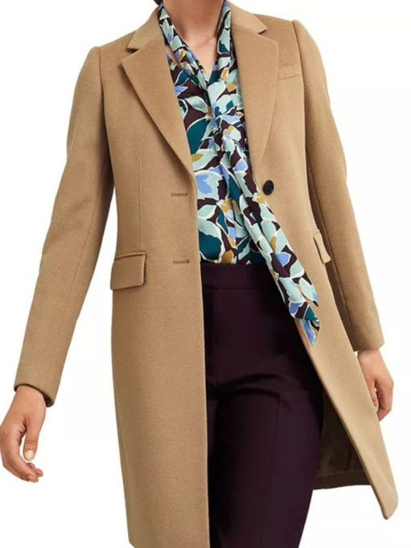 Superman And Lois S04 Elizabeth Tulloch Tan Beige Wool Coat