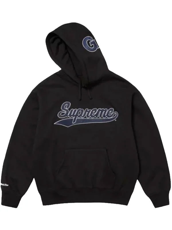 Supreme x Mitchell & Ness NCAA Black Fleece Hoodie