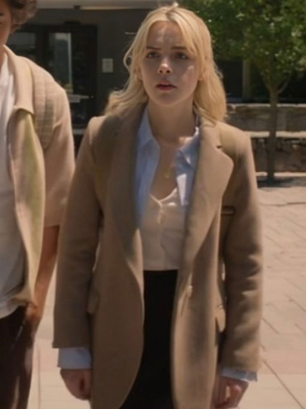 Sweethearts 2024 Kiernan Shipka Beige Coat