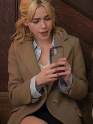Sweethearts 2024 Kiernan Shipka Beige Coat