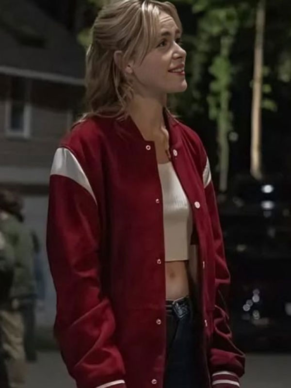 Sweethearts Kiernan Shipka Red Wool Varsity Jacket