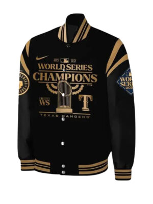 Texas Rangers Champions Black Wool Varsity Jacket
