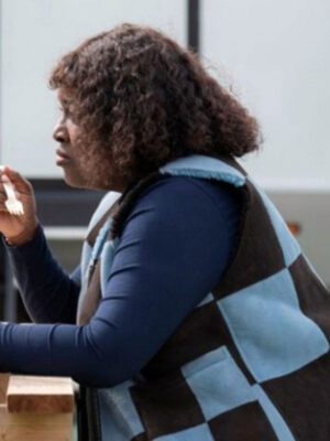 the-franchise-2024-lolly-adefope-blue-zipper-check-vest