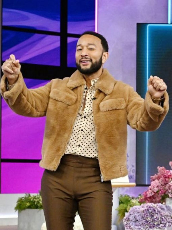 The Jennifer Hudson Show S03 John Legend Brown Wool Jacket