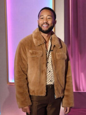 The Jennifer Hudson Show S03 John Legend Brown Wool Jacket