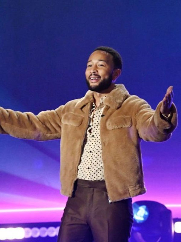 The Jennifer Hudson Show S03 John Legend Brown Wool Jacket