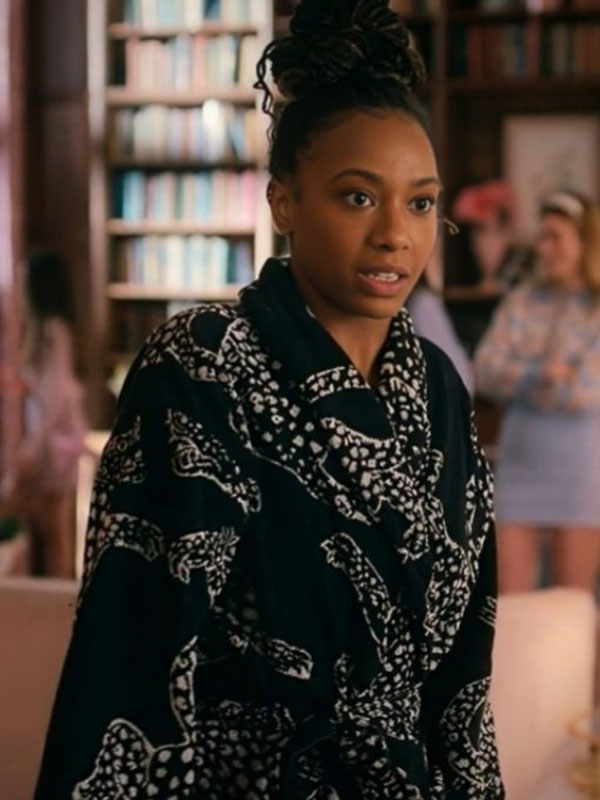 The Sex Lives of College Girls Alyah Chanelle Scott Leopard Black Robe