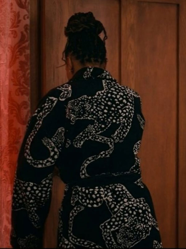 The Sex Lives of College Girls Alyah Chanelle Scott Leopard Black Robe