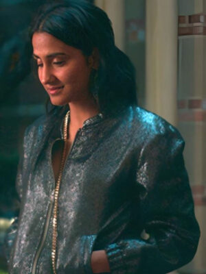 The Sex Lives of College Girls S03 Amrit Kaur Metallic Black Jacket