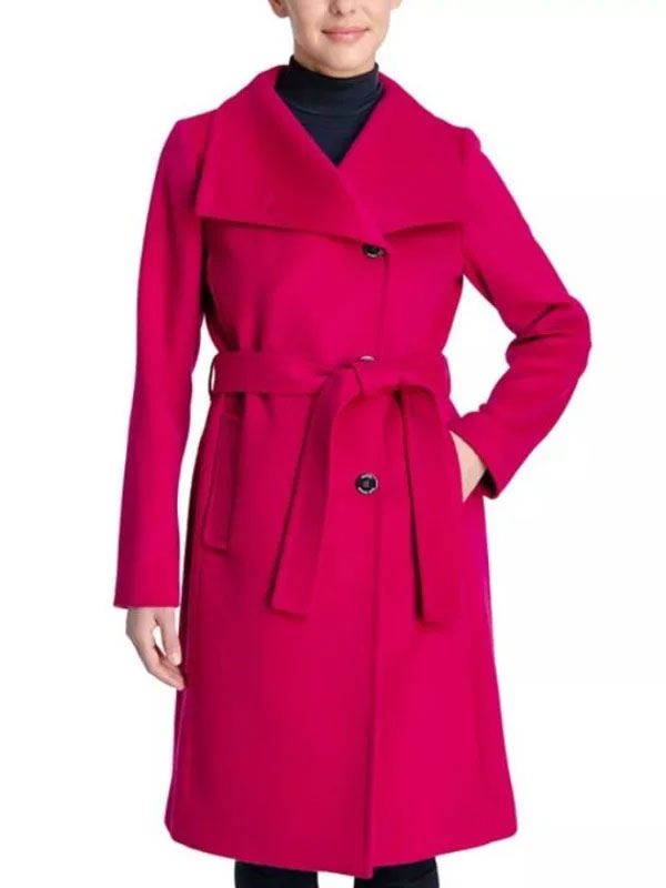 The Today Show 2024 Emilie Ikeda Pink Wool Coat