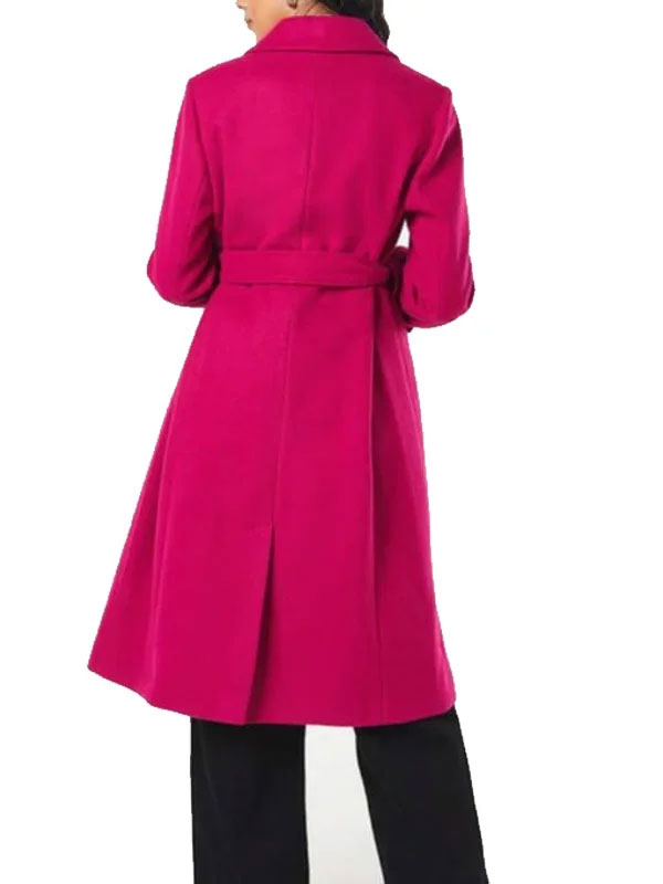 The Today Show 2024 Emilie Ikeda Pink Wool Coat
