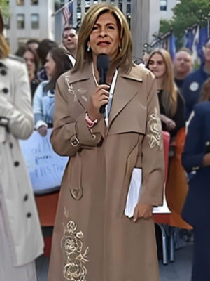 The Today Show Hoda Kotb Floral Trench Cotton Coat