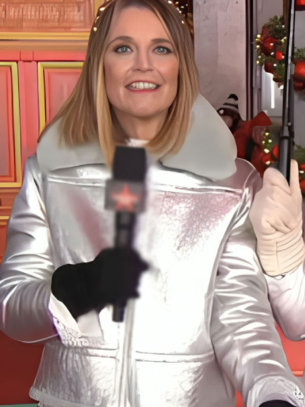 The Today Show Savannah Guthrie Silver Leather Jacket