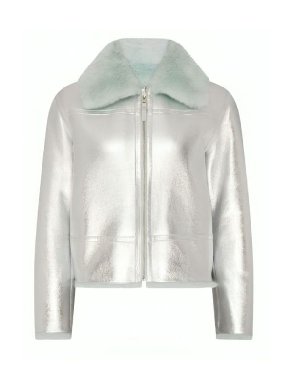 The Today Show Savannah Guthrie Silver Leather Jacket