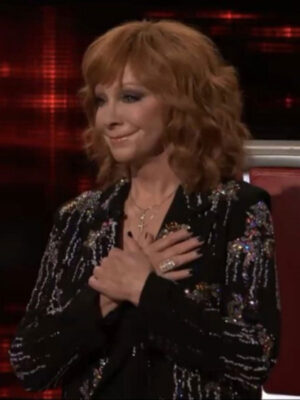 The Voice S25 Reba McEntire Black Embellished Blazer