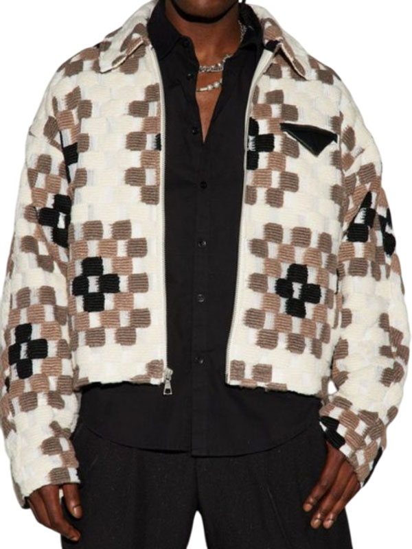The Voice S26 Jan Dan Brown Zipper Checkered Jacket