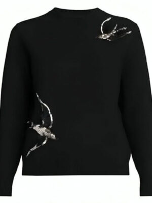the-voice-s26-reba-mcentire-black-bird-embellished-fleece-sweater