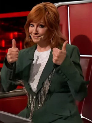The Voice S26 Reba McEntire Embellished Green Blazer
