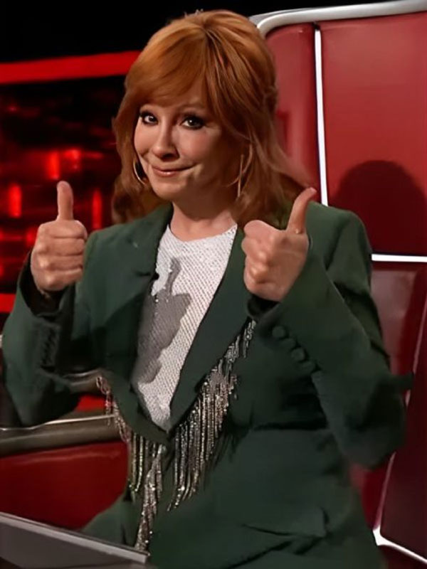 The Voice S26 Reba McEntire Embellished Green Blazer
