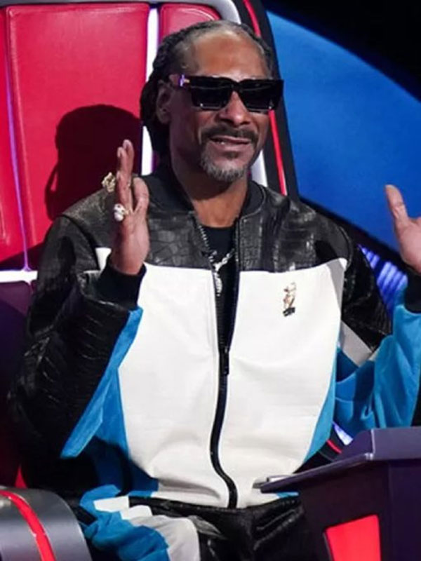The Voice S26 Snoop Dogg Colorblock Zipper Leather Tracksuit