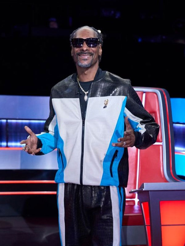 The Voice S26 Snoop Dogg Colorblock Zipper Leather Tracksuit