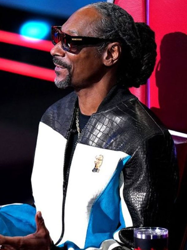 The Voice S26 Snoop Dogg Colorblock Zipper Leather Tracksuit