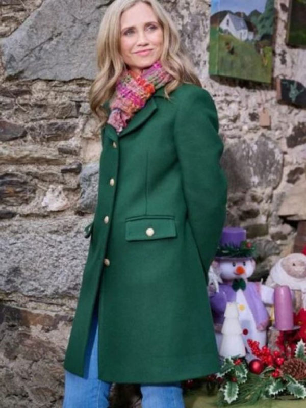 Tis The Season To Be Irish 2024 Fiona Gubelmann Green Wool Coat