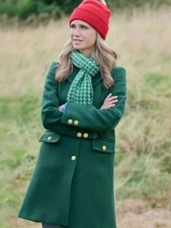 Tis The Season To Be Irish 2024 Fiona Gubelmann Green Wool Coat