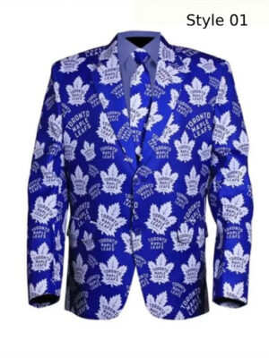 Toronto Maple Leafs Blue Printed Blazer